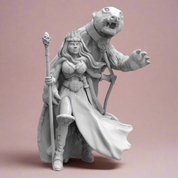 Snow Queen and Snowball the Polar Bear - 54mm Scale Digital Miniature