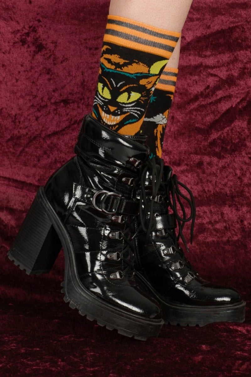Vintage Black Cat - Halloween - Foot Clothes