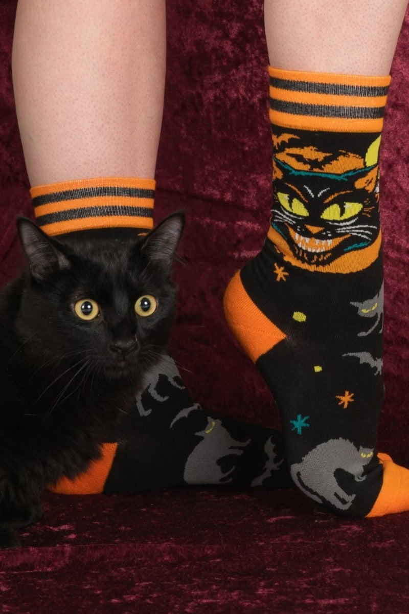 Vintage Black Cat - Halloween - Foot Clothes