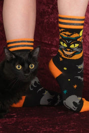 Vintage Black Cat - Halloween - Foot Clothes