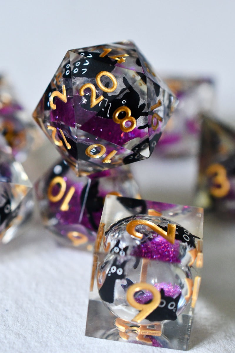Weird Little Cats - Premium Liquid Core Dice Set