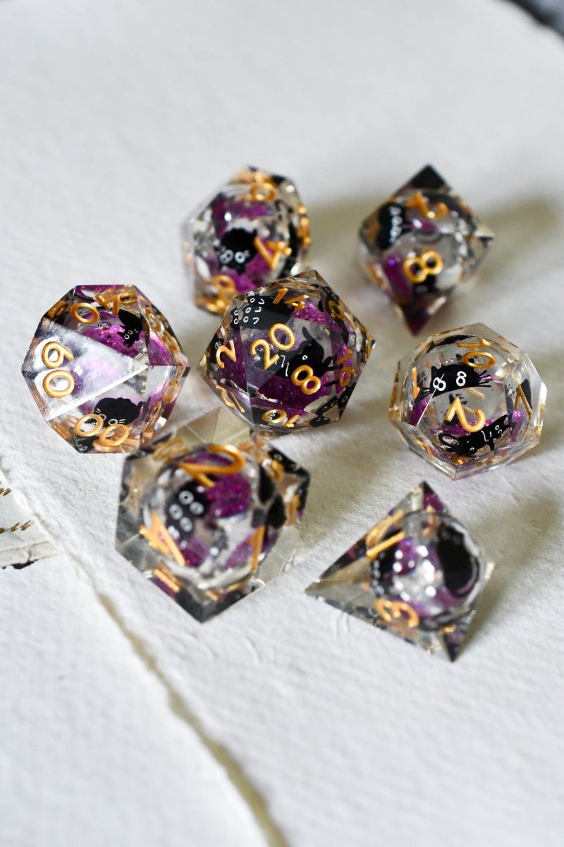 Weird Little Cats - Premium Liquid Core Dice Set