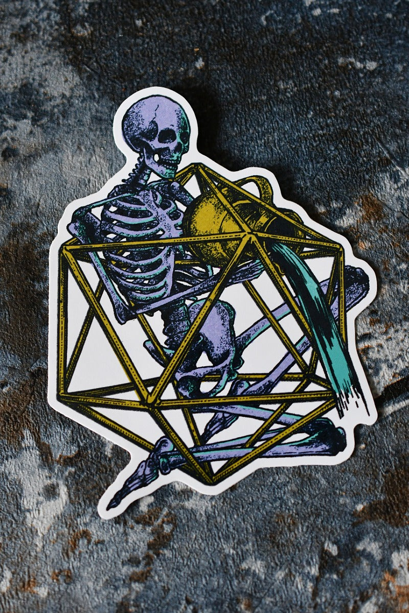 Aquarius d20 - Zodiac DnD Inspired Premium Vinyl Sticker