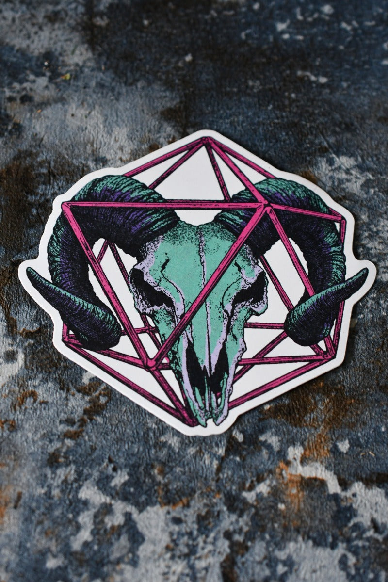 Aries d20 - Zodiac DnD Inspired Premium Vinyl Sticker