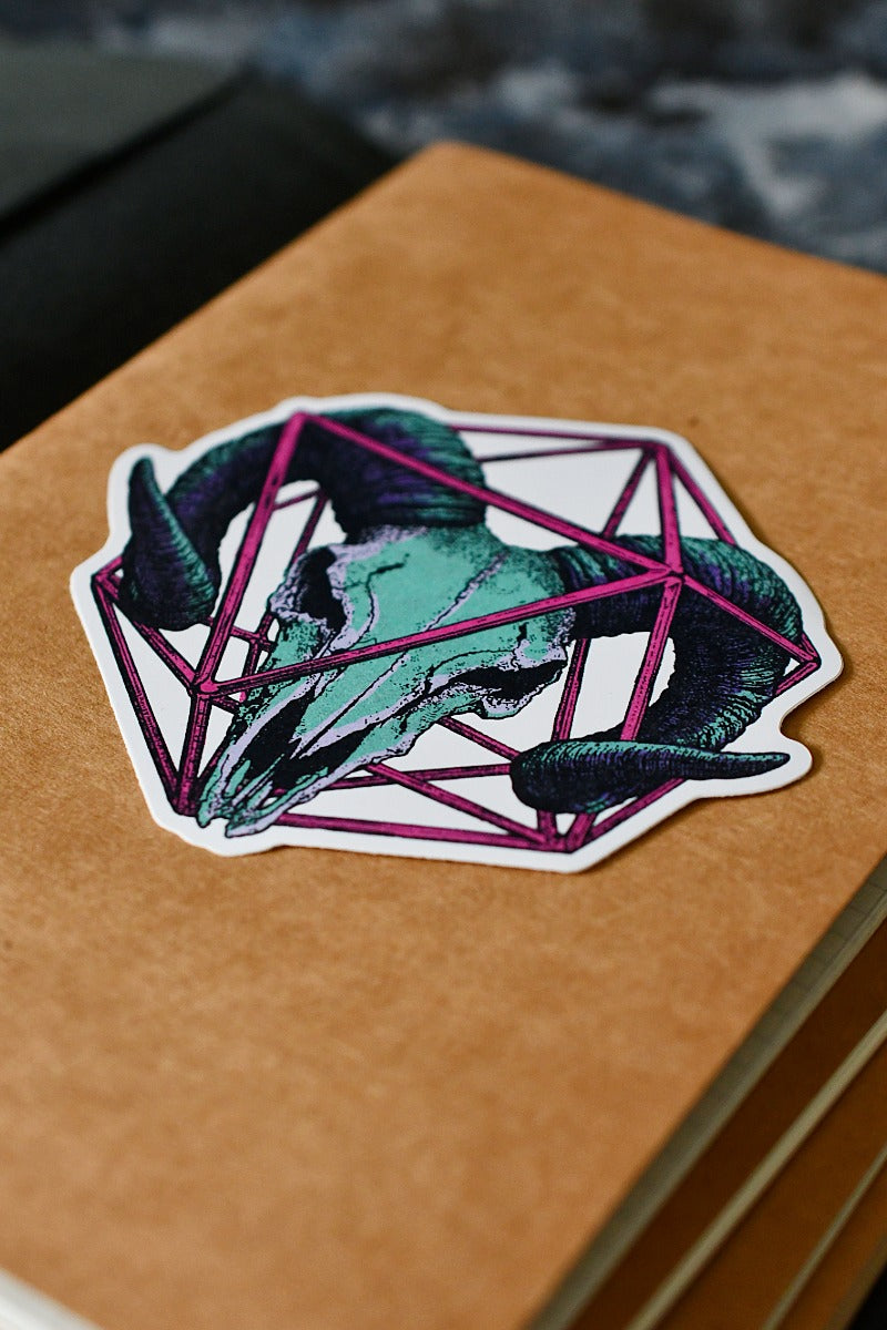 Aries d20 - Zodiac DnD Inspired Premium Vinyl Sticker