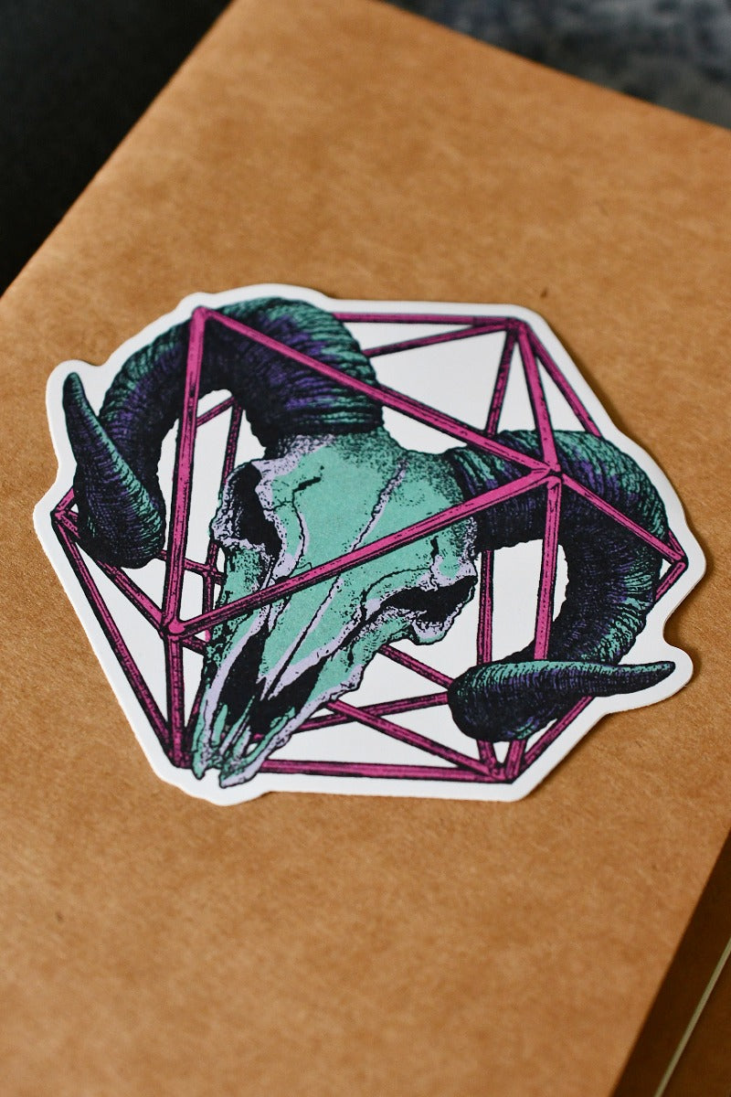 Aries d20 - Zodiac DnD Inspired Premium Vinyl Sticker