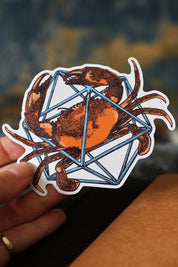 Cancer d20 - Zodiac DnD Inspired Premium Vinyl Sticker