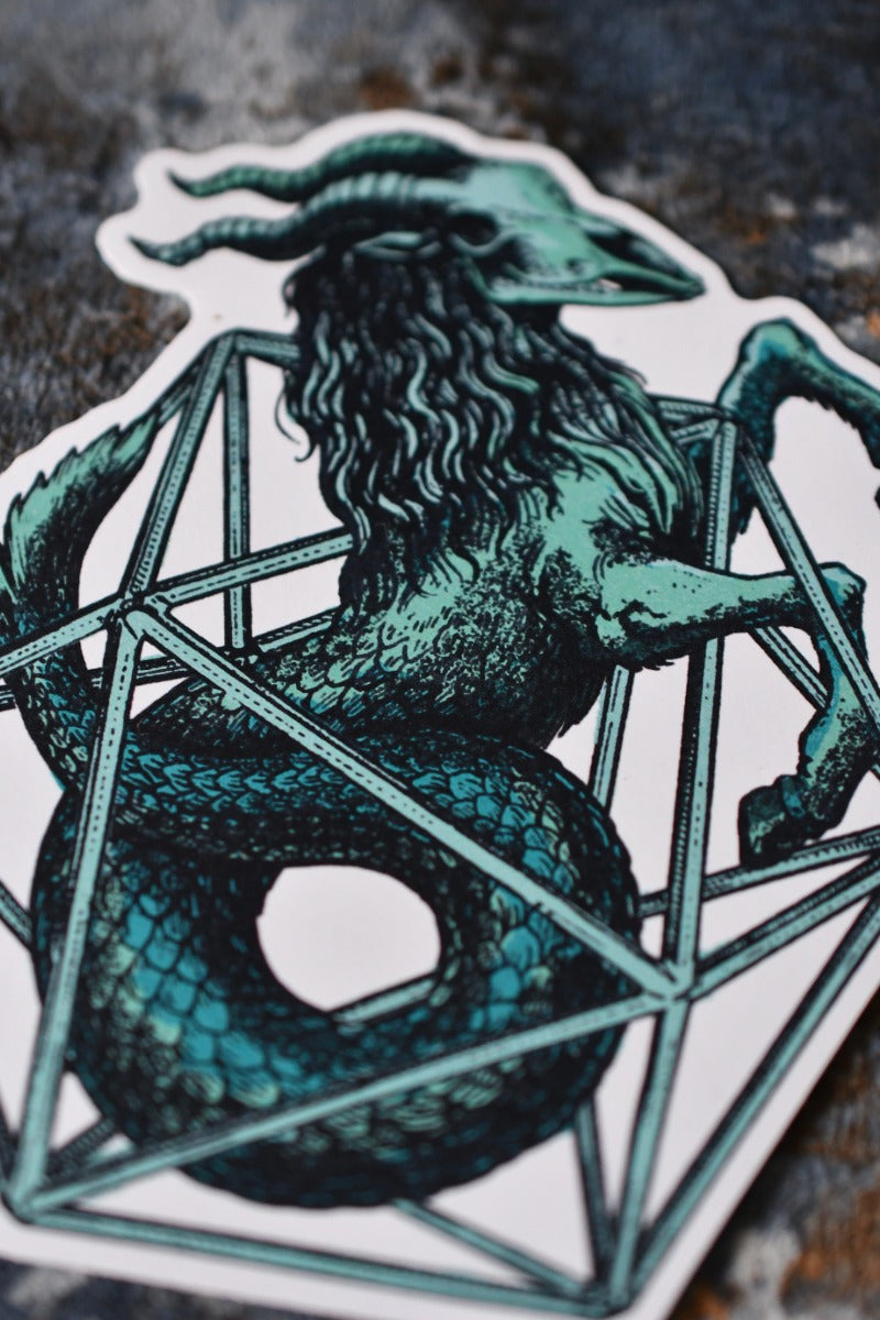 Capricorn d20 - Zodiac DnD Inspired Premium Vinyl Sticker