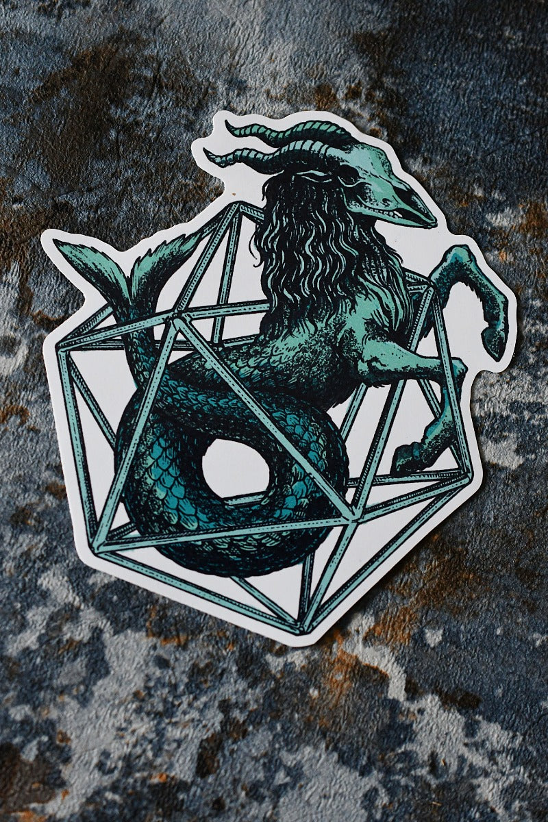 Capricorn d20 - Zodiac DnD Inspired Premium Vinyl Sticker