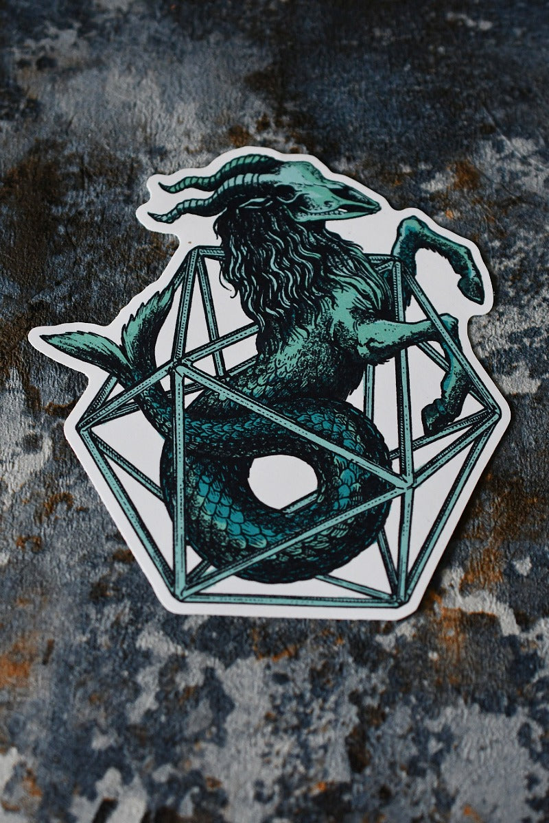 Capricorn d20 - Zodiac DnD Inspired Premium Vinyl Sticker