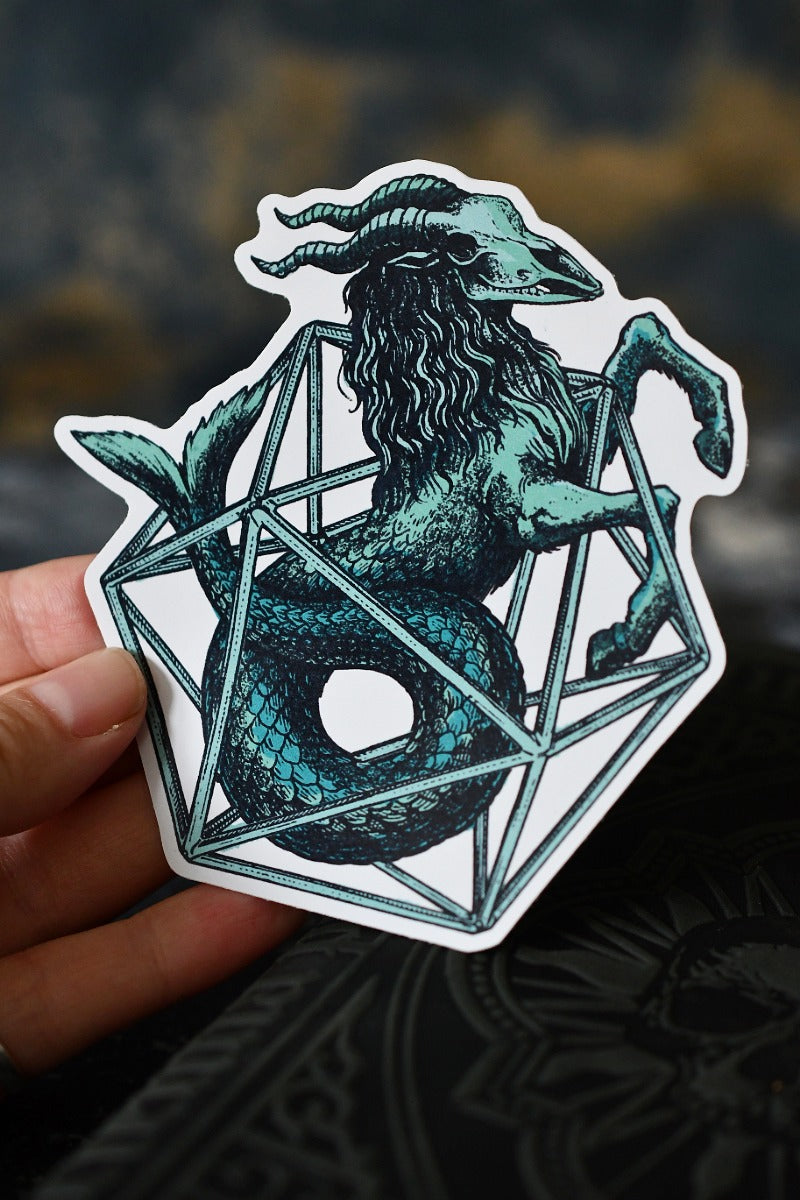 Capricorn d20 - Zodiac DnD Inspired Premium Vinyl Sticker