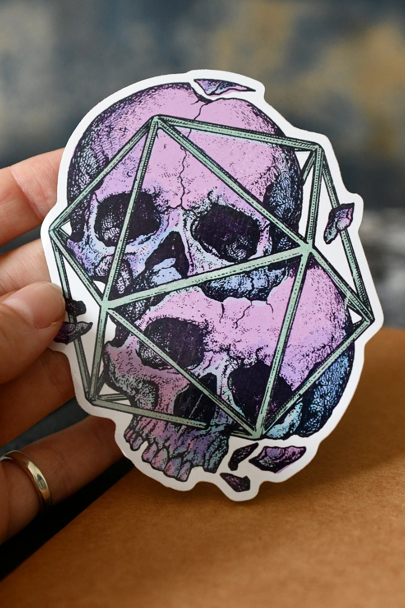 Gemini d20 - Zodiac DnD Inspired Premium Vinyl Sticker