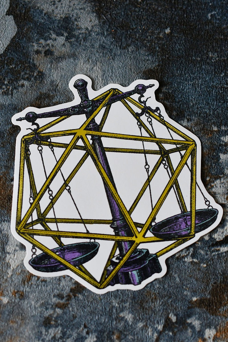 Libra d20 - Zodiac DnD Inspired Premium Vinyl Sticker
