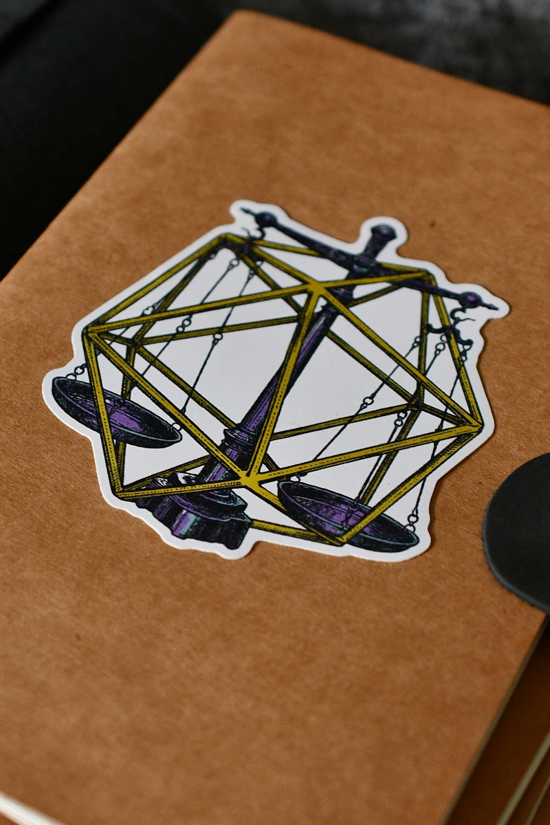 Libra d20 - Zodiac DnD Inspired Premium Vinyl Sticker