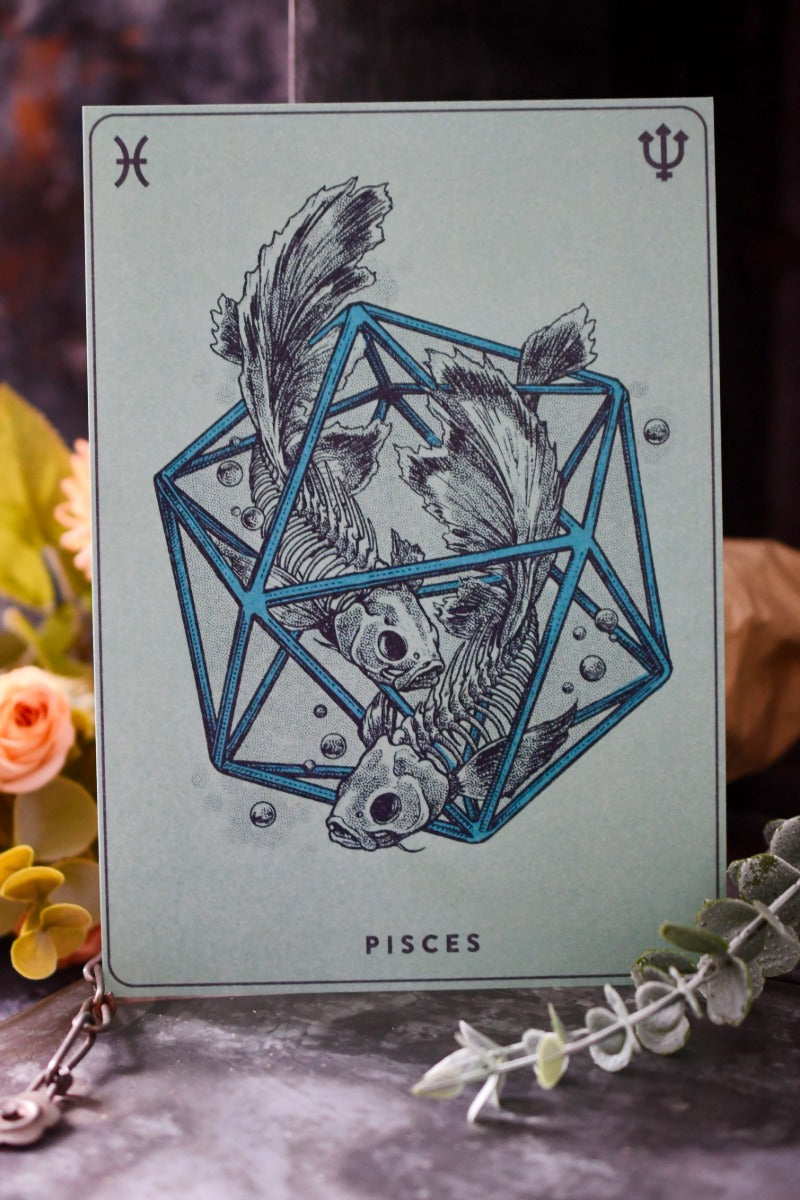 Pisces - Zodiac d20 Art Print