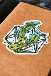 Pisces d20 - Zodiac DnD Inspired Premium Vinyl Sticker
