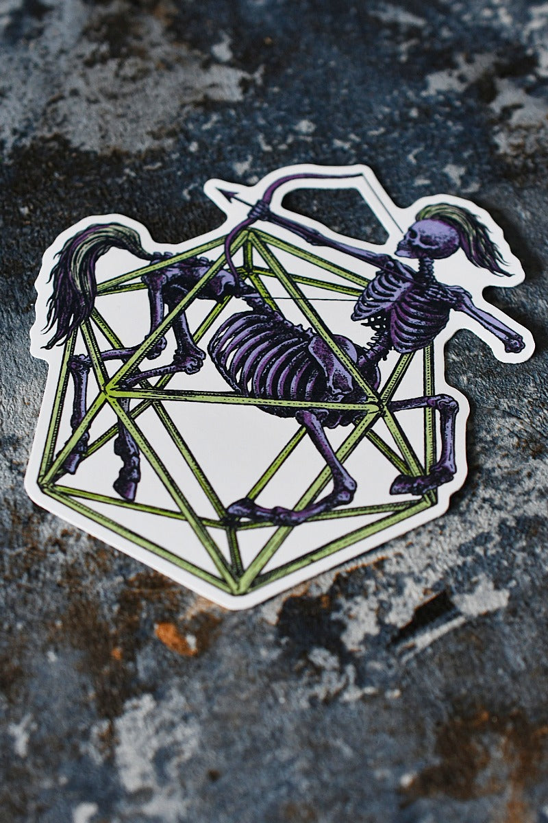 Sagittarius d20 - Zodiac DnD Inspired Premium Vinyl Sticker