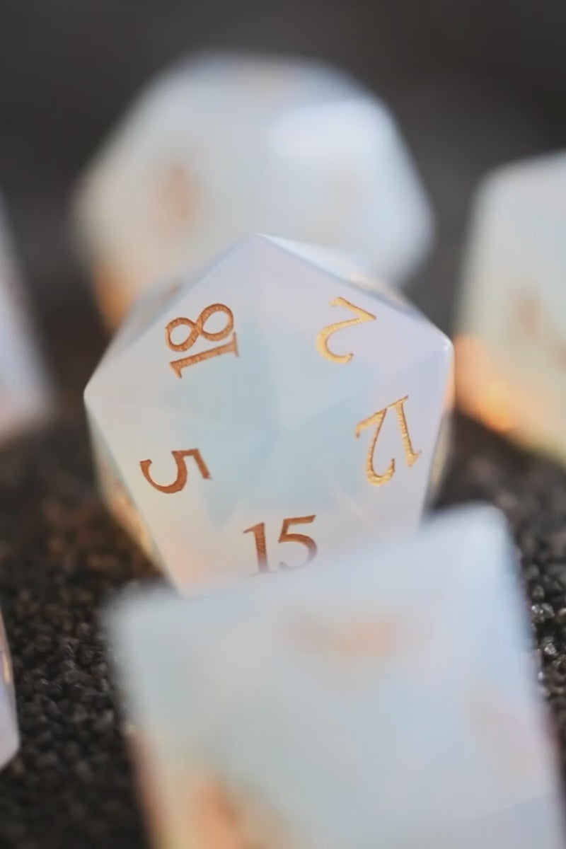 Opalite Gemstone Dice Set