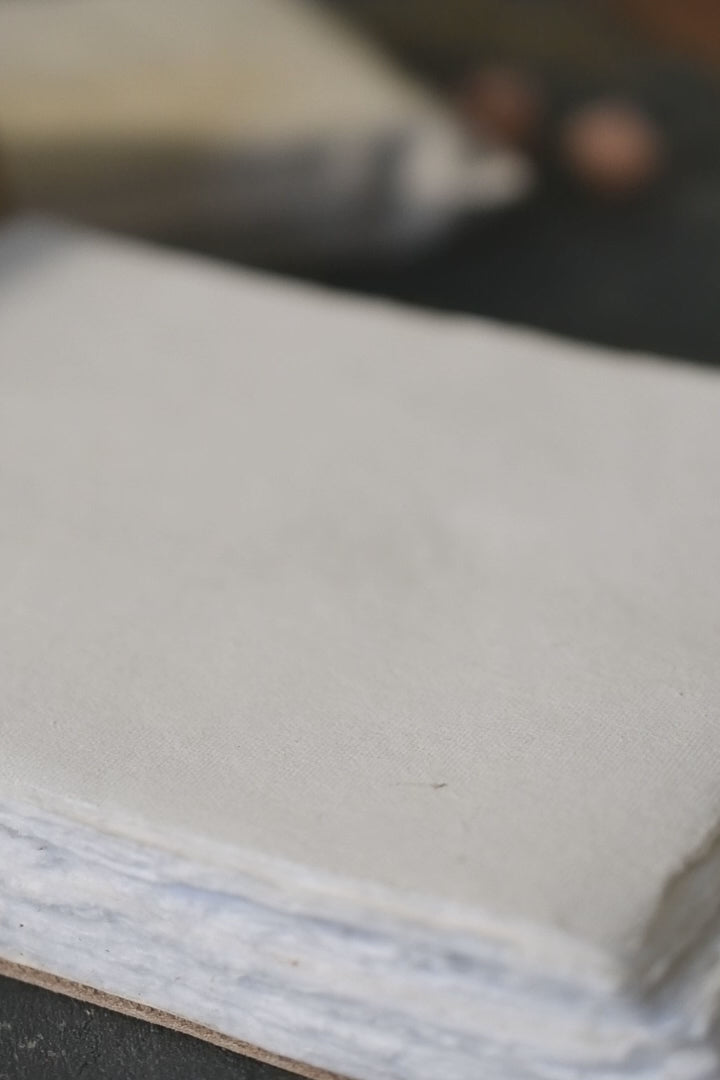 A5 Handmade Leather Luxury Paper Campaign Journal - Metallic Gold