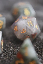 Bloodstone Gemstone Dice Set