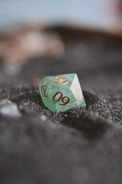 Green Fluorite Gemstone Dice Set