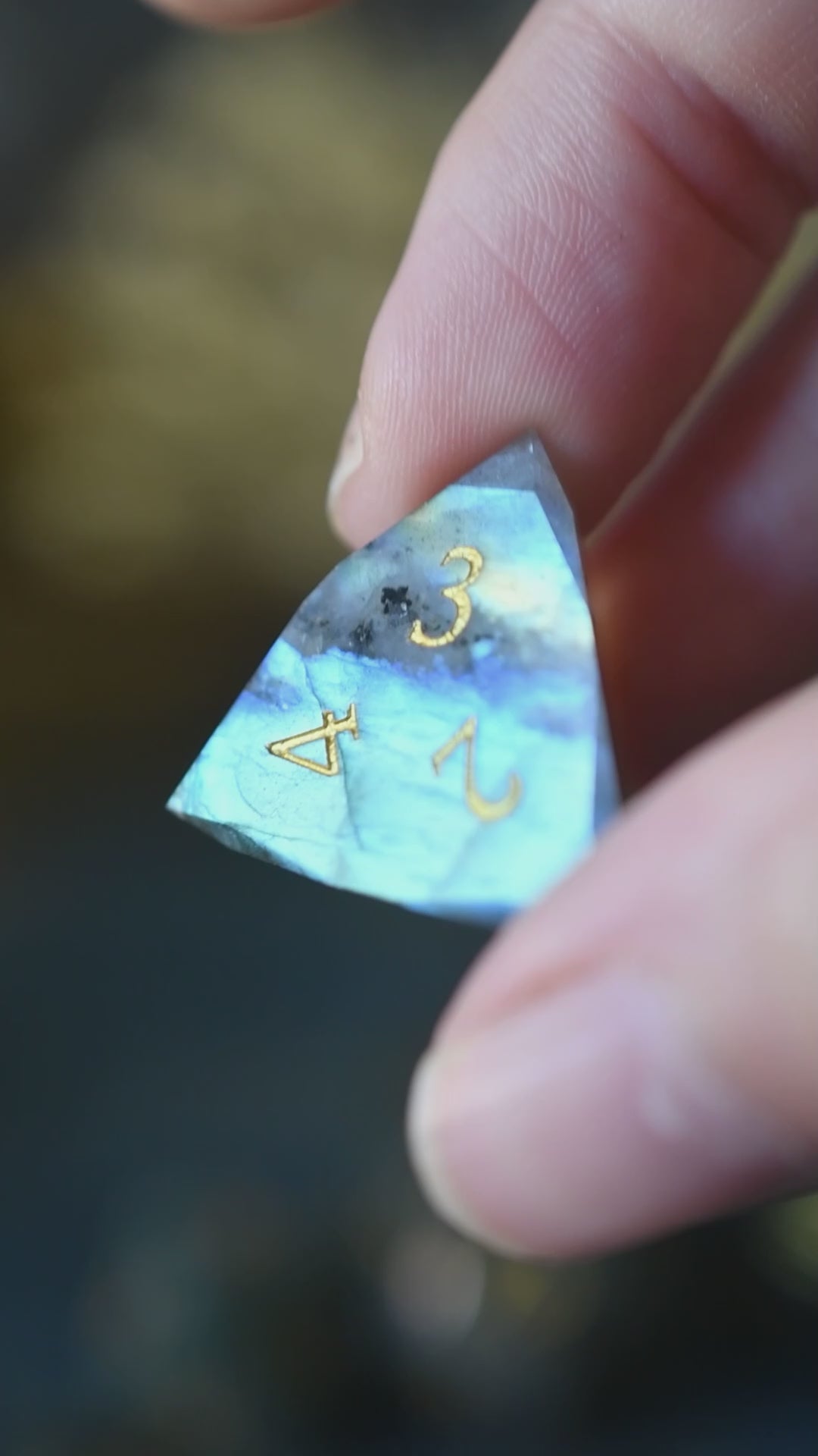 Diamond Cut Labradorite Gemstone Dice Set