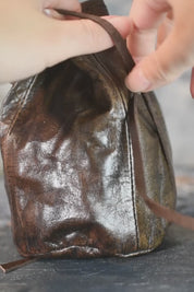 Merchant's Woven Leather Large Coin and Dice Pouch