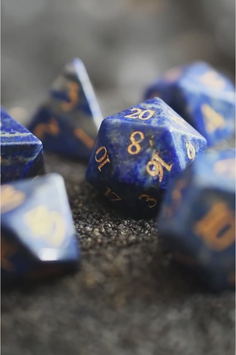 Lapis Lazuli Gemstone Dice Set