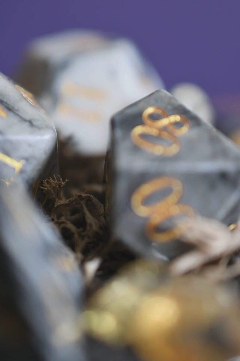 Spiderweb Jasper Gemstone Dice Set