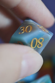 Blue Agate Gemstone Dice Set