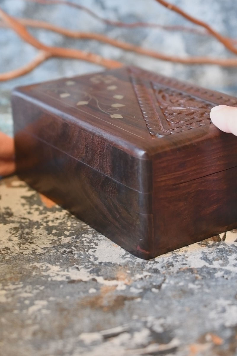 Trickster's Puzzle box - Puzzle-Lock Handmade Dice and Accessory Box