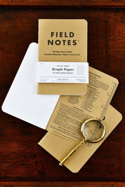 3-Pack Field Notes Original Kraft Memo Books - Ruled, Graphed, Plain or Mixed - GAMETEEUK
