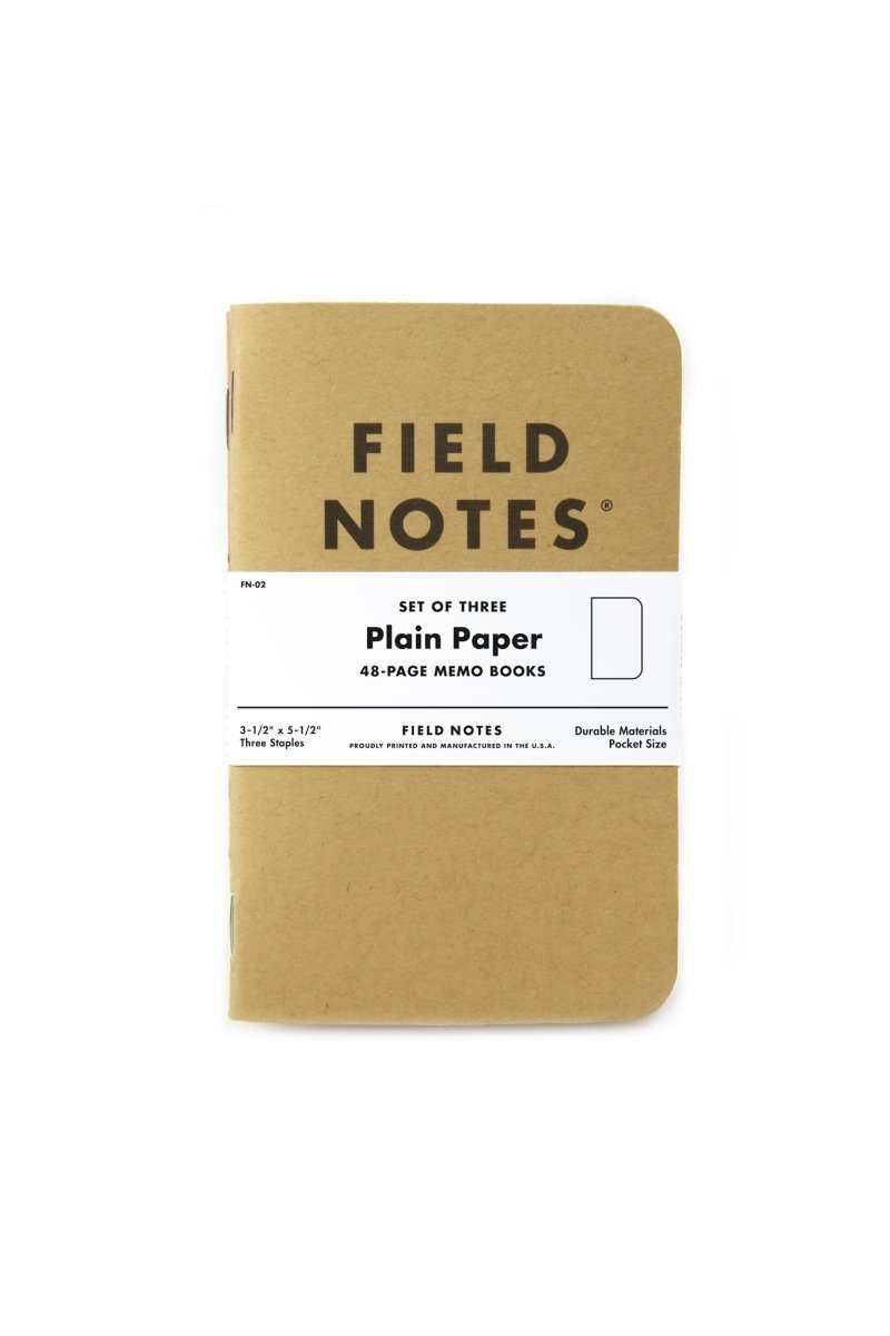 3-Pack Field Notes Original Kraft Memo Books - Ruled, Graphed, Plain or Mixed - GAMETEEUK