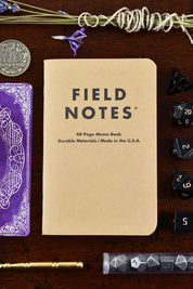 3-Pack Field Notes Original Kraft Memo Books - Ruled, Graphed, Plain or Mixed - GAMETEEUK