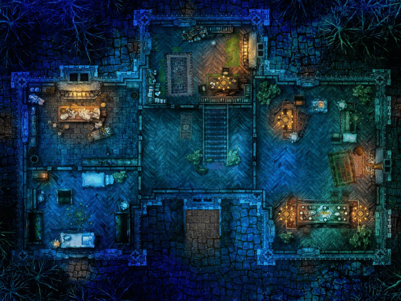 Haunted Manor - 3-Level Digital Map