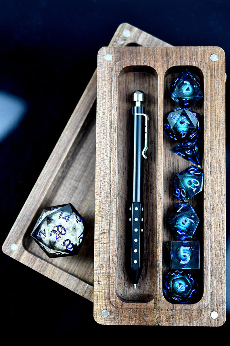 Gelatinous - Black Walnut Resin Dice and Accessory Box