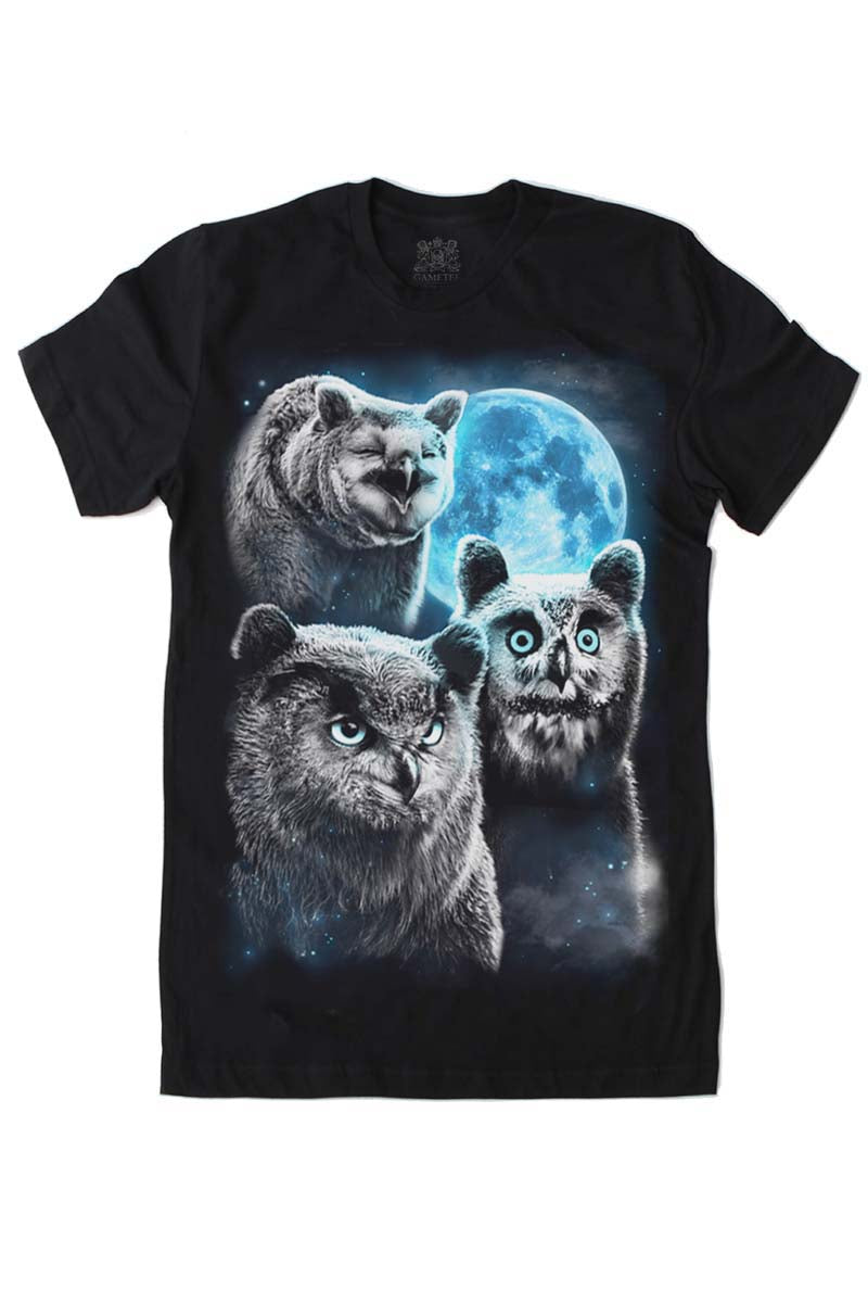 Three Owlbear Moon - T - Shirt