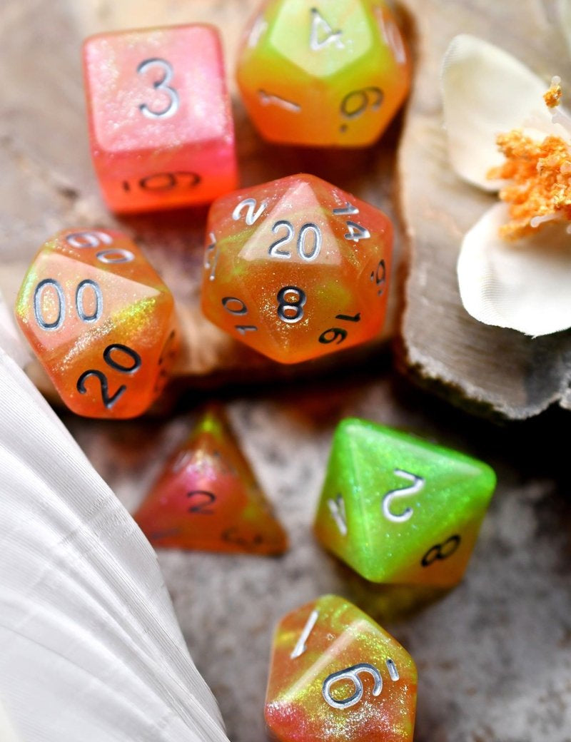 Acid Splash - Acrylic Dice Set - GAMETEEUK