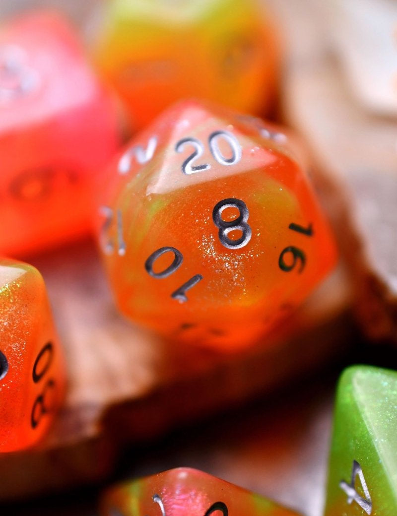 Acid Splash - Acrylic Dice Set - GAMETEEUK
