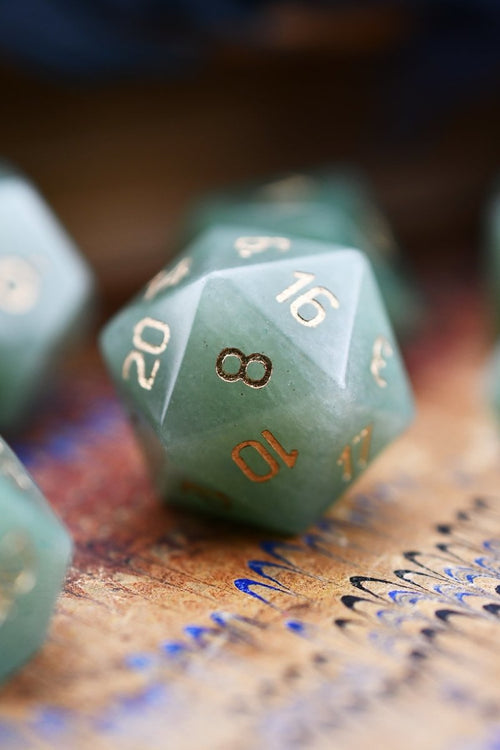 Aventurine Gemstone Dice Set - GAMETEEUK