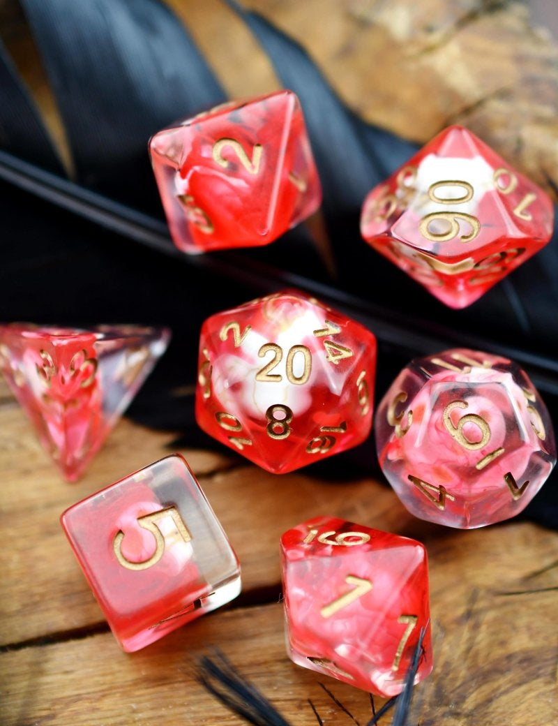 Bloodbath - Skulls Acrylic Dice Set - GAMETEEUK
