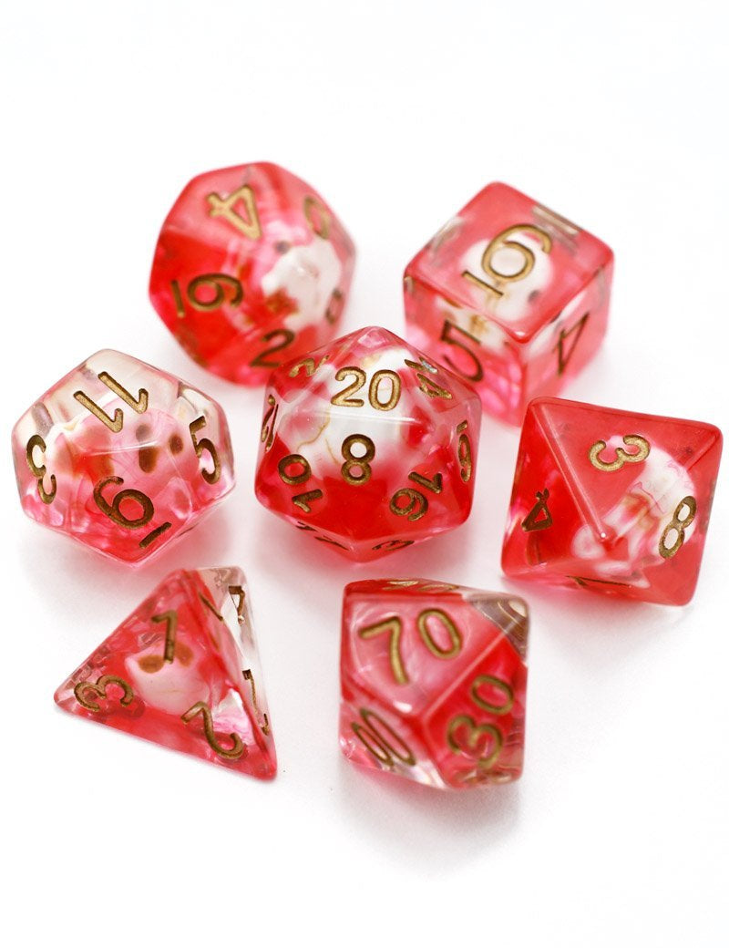 Bloodbath - Skulls Acrylic Dice Set - GAMETEEUK