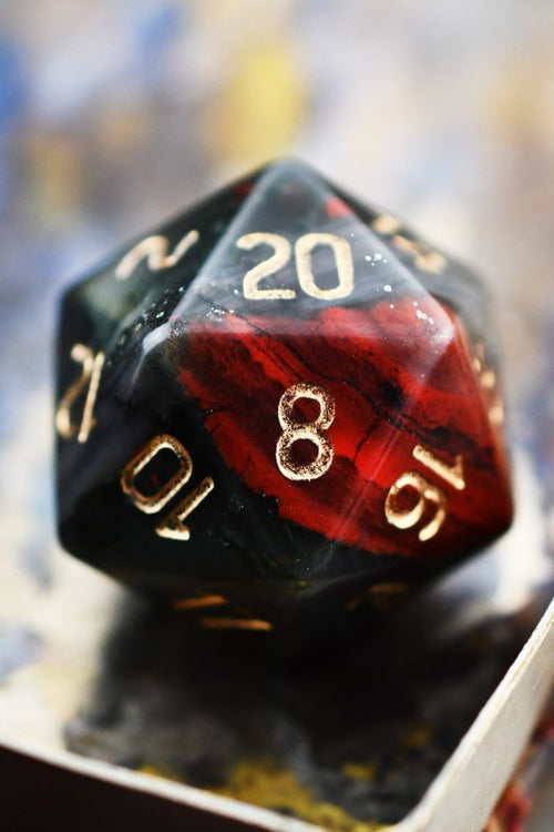 Bloodstone Gemstone Dice Set - GAMETEEUK