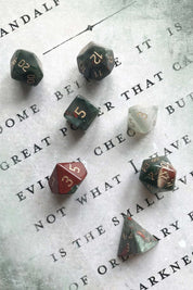 Bloodstone Gemstone Dice Set - GAMETEEUK