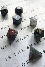 Bloodstone Gemstone Dice Set - GAMETEEUK
