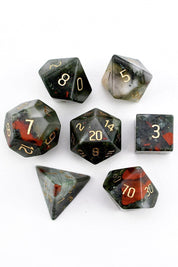 Bloodstone Gemstone Dice Set - GAMETEEUK