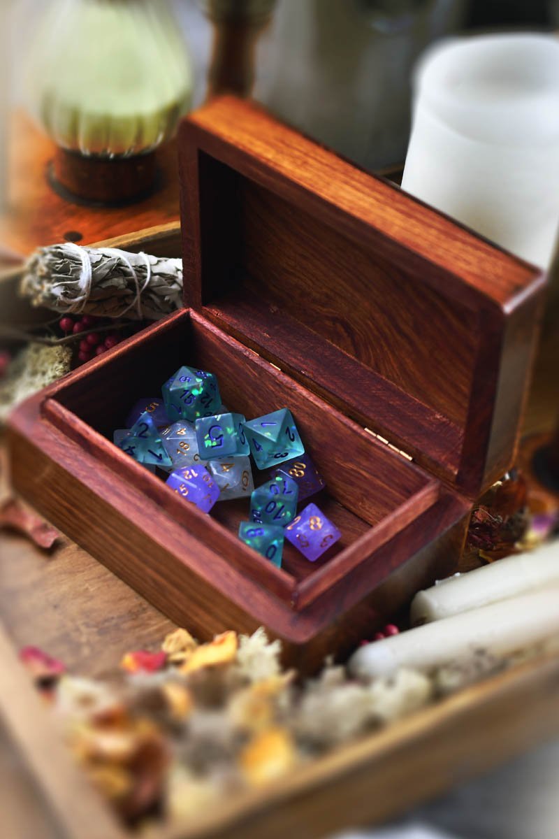 Box of Spells - Handmade Dice and Accessory Box - GAMETEEUK