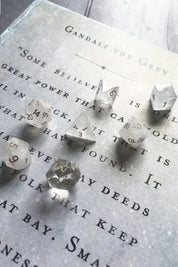 Clear Quartz Gemstone Dice Set - GAMETEEUK
