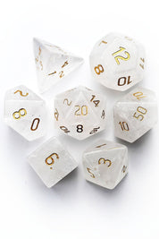 Clear Quartz Gemstone Dice Set - GAMETEEUK