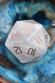 Clear Quartz Gemstone Dice Set - GAMETEEUK